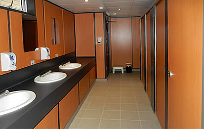 Modern washrooms and showerblock